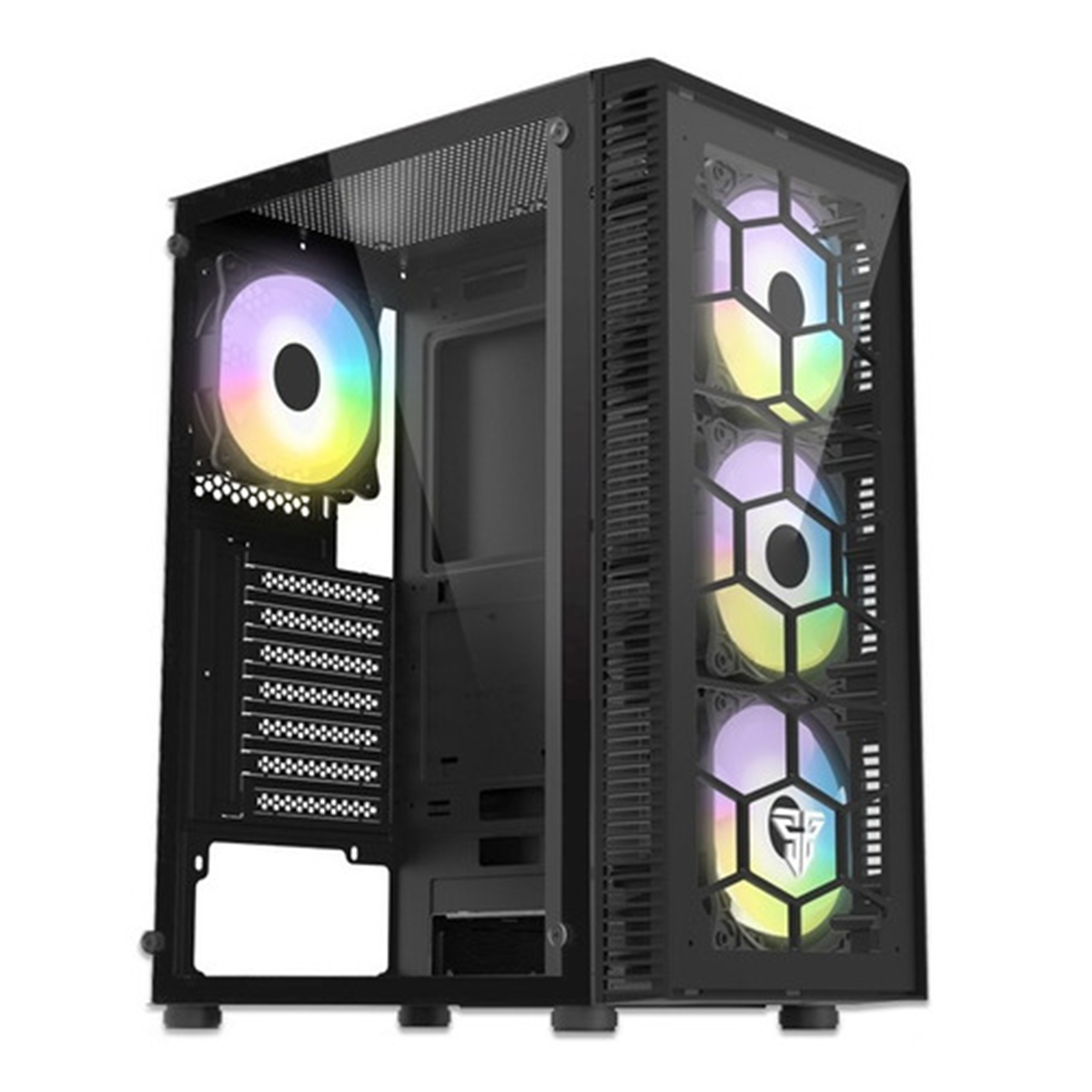 Gabinete Gamer Fantech Rgb Hexa Cg73 Negro