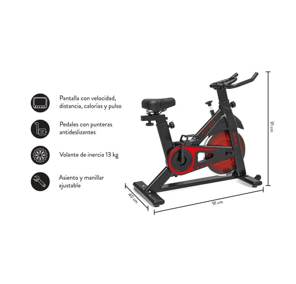 Bicicleta Spinning Ultimate Fitness Z410 Pro Rojo / Negro