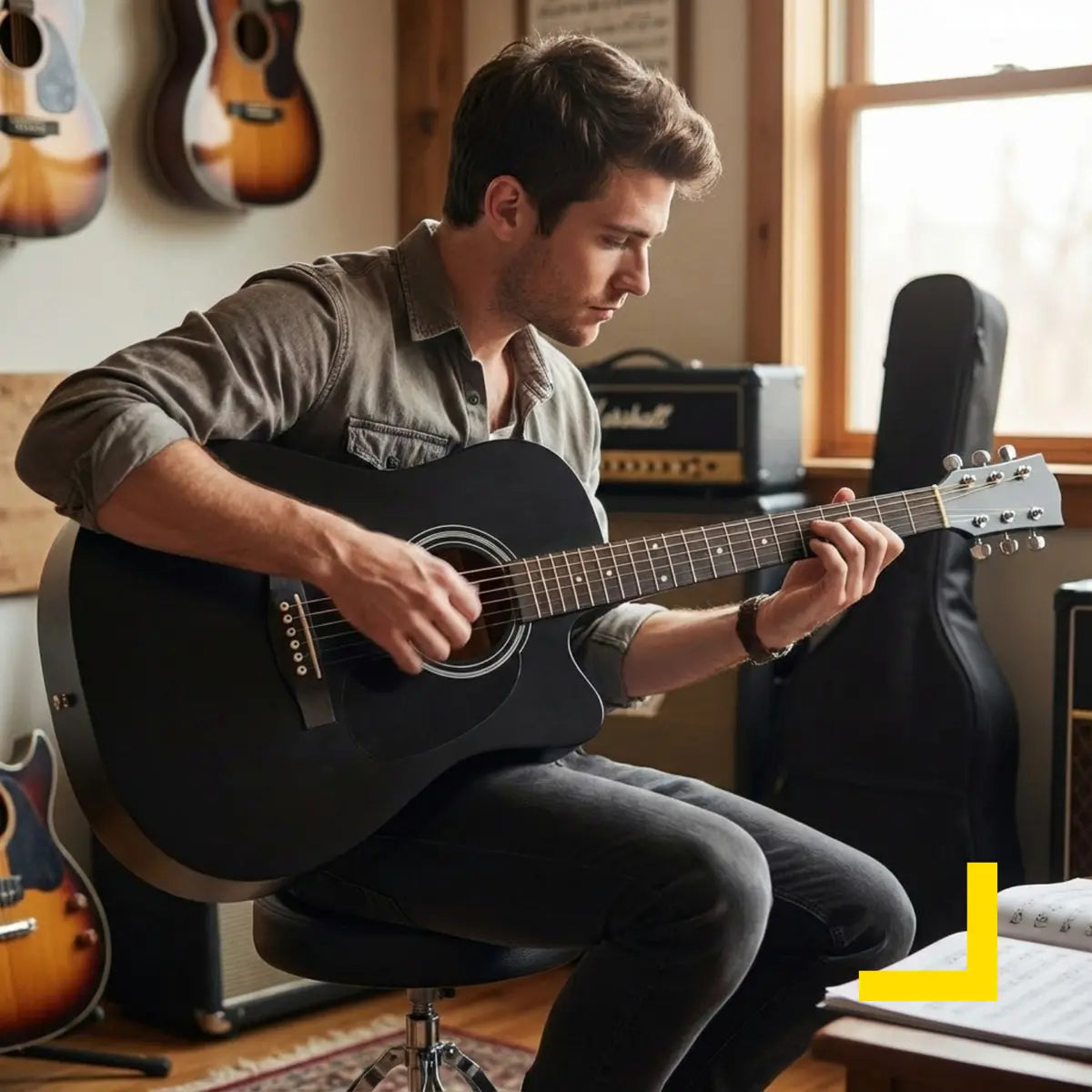 Guitarra Acústica Clásica 38 Pulgadas con Kit Funda y Accesorios