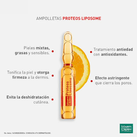 Pack De 10   Ampollas Marti Derm Proteos Liposome 2 Ml C/U