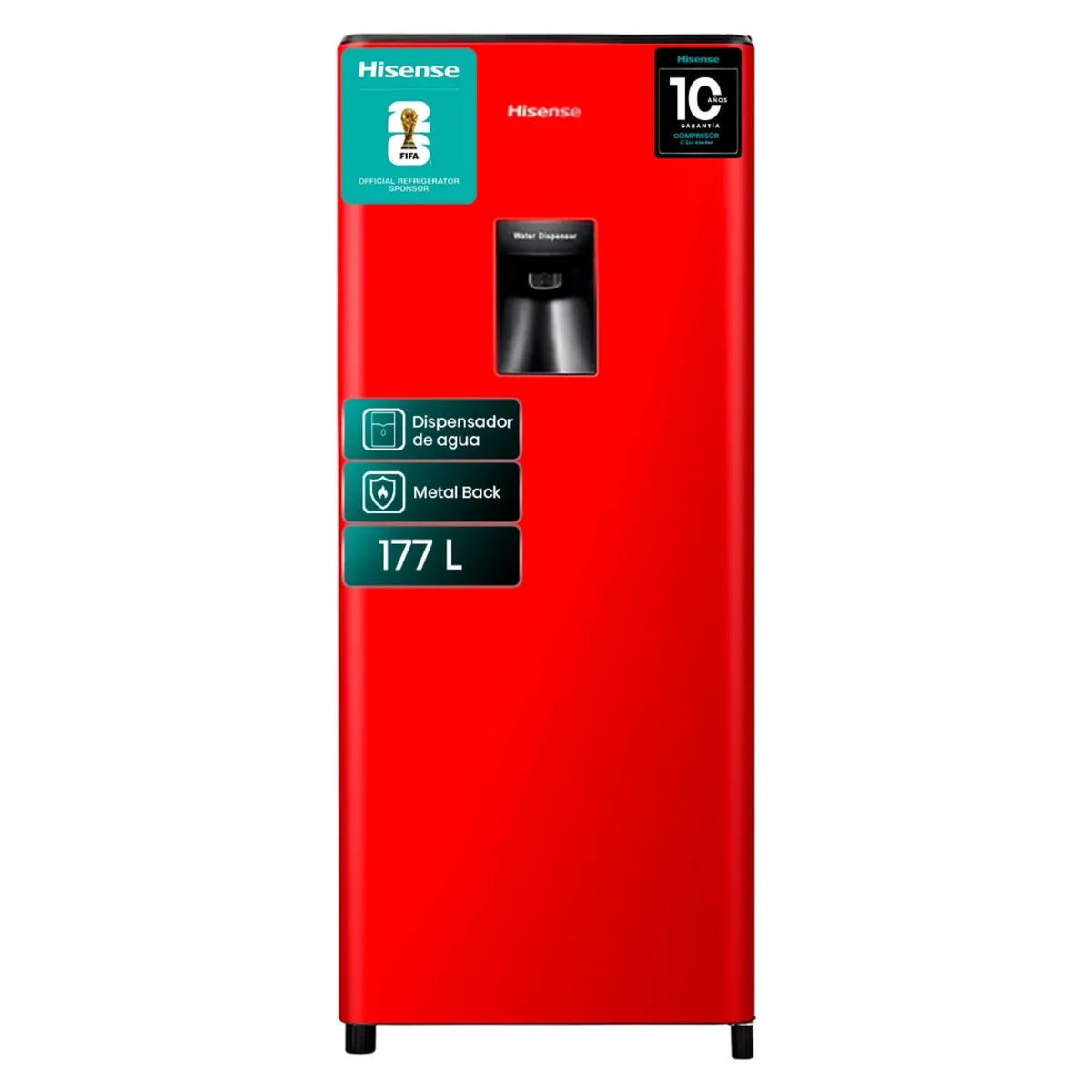 Refrigerador Hisense HRO179RD 177 Litros, Rojo