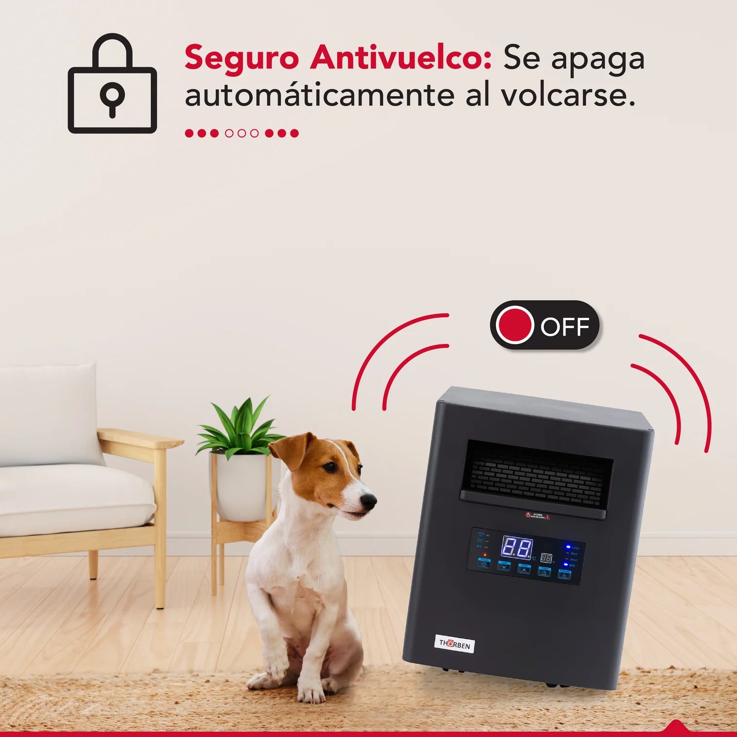 Estufa Infrarroja  Thor Smart 1500 Wifi Thorben Green 1500 Wifi Negro