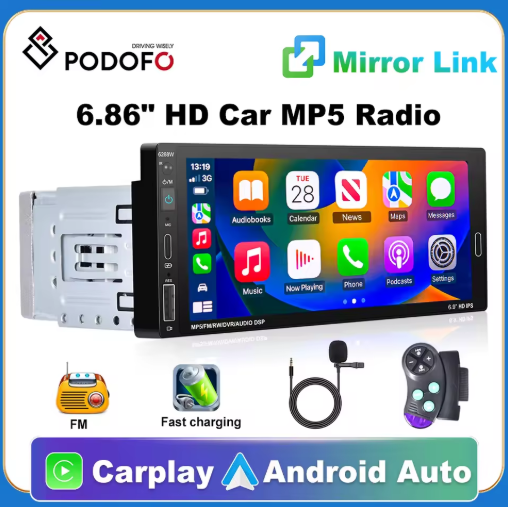 Reproductor Mp5 Con Pantalla Generico 6288w Negro 6.9 Pulg