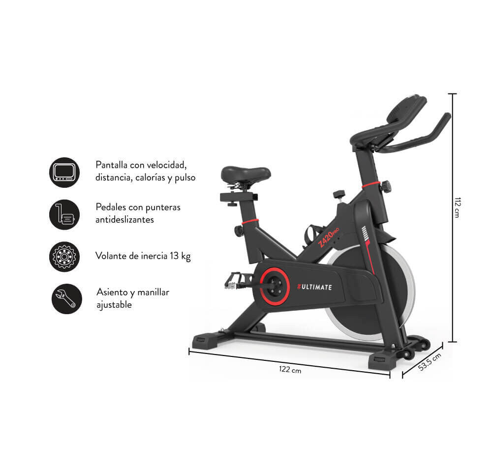 Bicicleta Spinning Ultimate Fitness Z420 Pro Negro