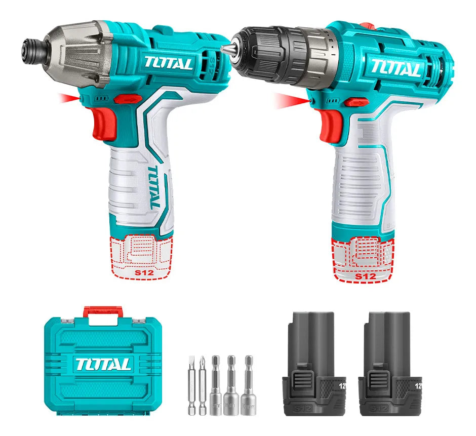 Combo Taladro+Atornillador De Impacto Total Tosli240586/ 12v Turquesa