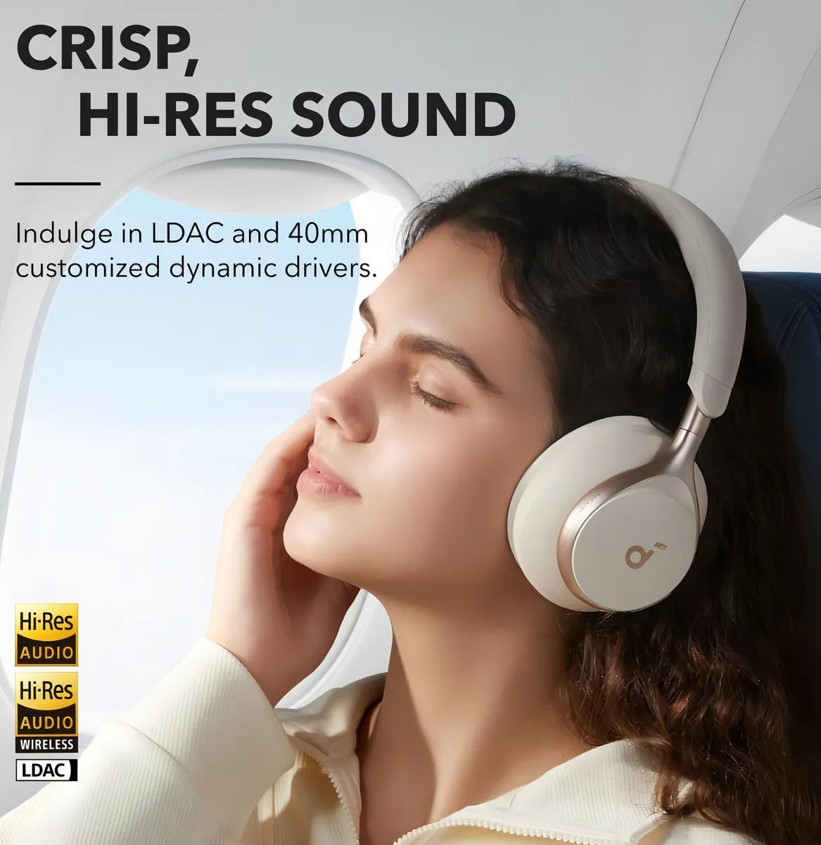 Audífonos Soundcore Space One Color Crema
