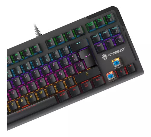 Teclado Español  Gamer Mecanico Cybeat Led Sharp1