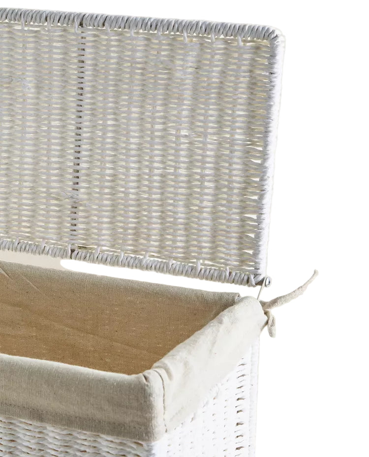 Cesta Ropa Con Tejido Interior Zara Home 45*27*64 Cm Blanco