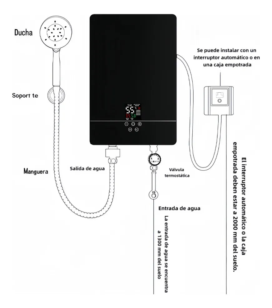 Calentador de Agua Eléctrico Genérico RY-LZT-1 8500 W