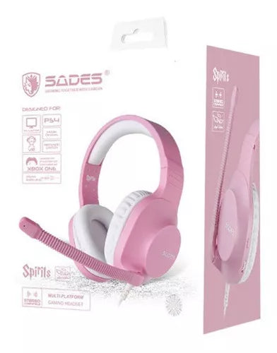 Audifono  Gamer Sades Spirits Rosado