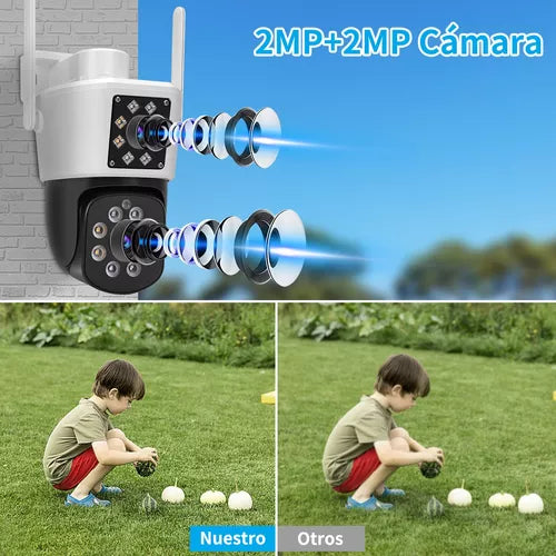 Camara De Seguridad Dual Lente 2nlf Wifi Exterior 4mp