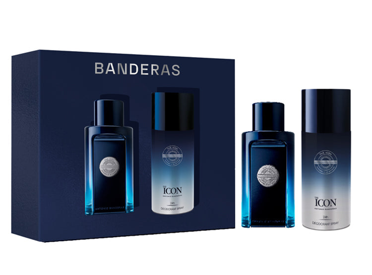 Set Eau de Toilette Natural Spray + Deodorant Spray Antonio Banderas Icon Azul