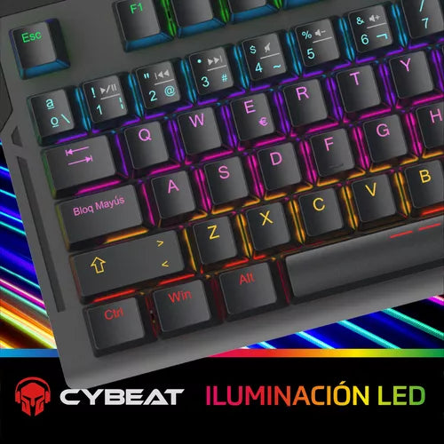 Teclado Español  Gamer Mecanico Cybeat Led Sharp1