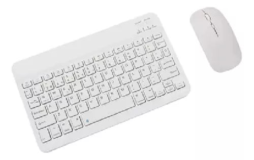 Set Teclado Con Mouse Inalambrico Generico Formato Español Blanco