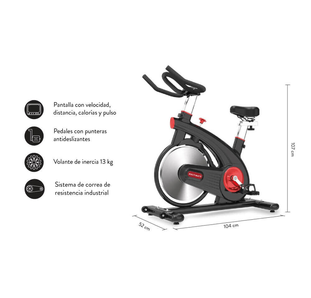 Bicicleta Spinning Ultimate Fitness Z500 Pro Negro