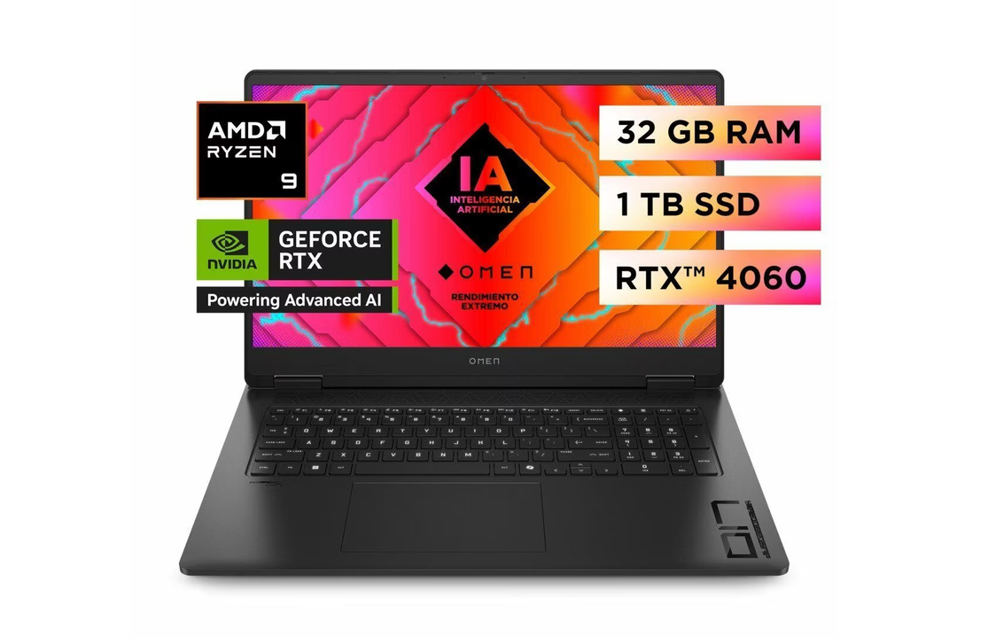 Notebook Gamer HP OMEN 17-DB0009LA AMD Ryzen 9 8945HS 32GB RAM 1TB SSD RTX 4060
