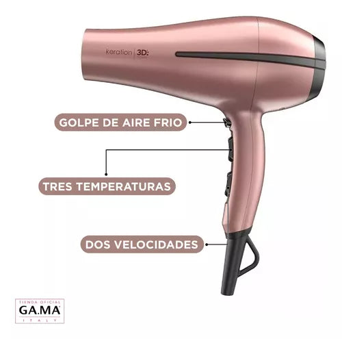 Secador De Pelo Gama Bora 3d Therapy / Ultra Ion Keration