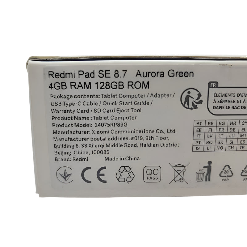 Tablet Xiaomi Redmi Pad Se 8.7 Aurora Green 128gb