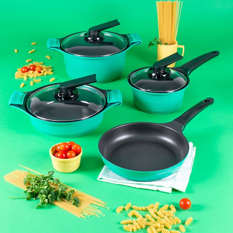 Set 7 Piezas Roichen Cerámica Antiadherente Verde