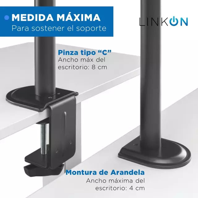 Soporte Brazo Triple 3 Linkon Monitores Escritorio