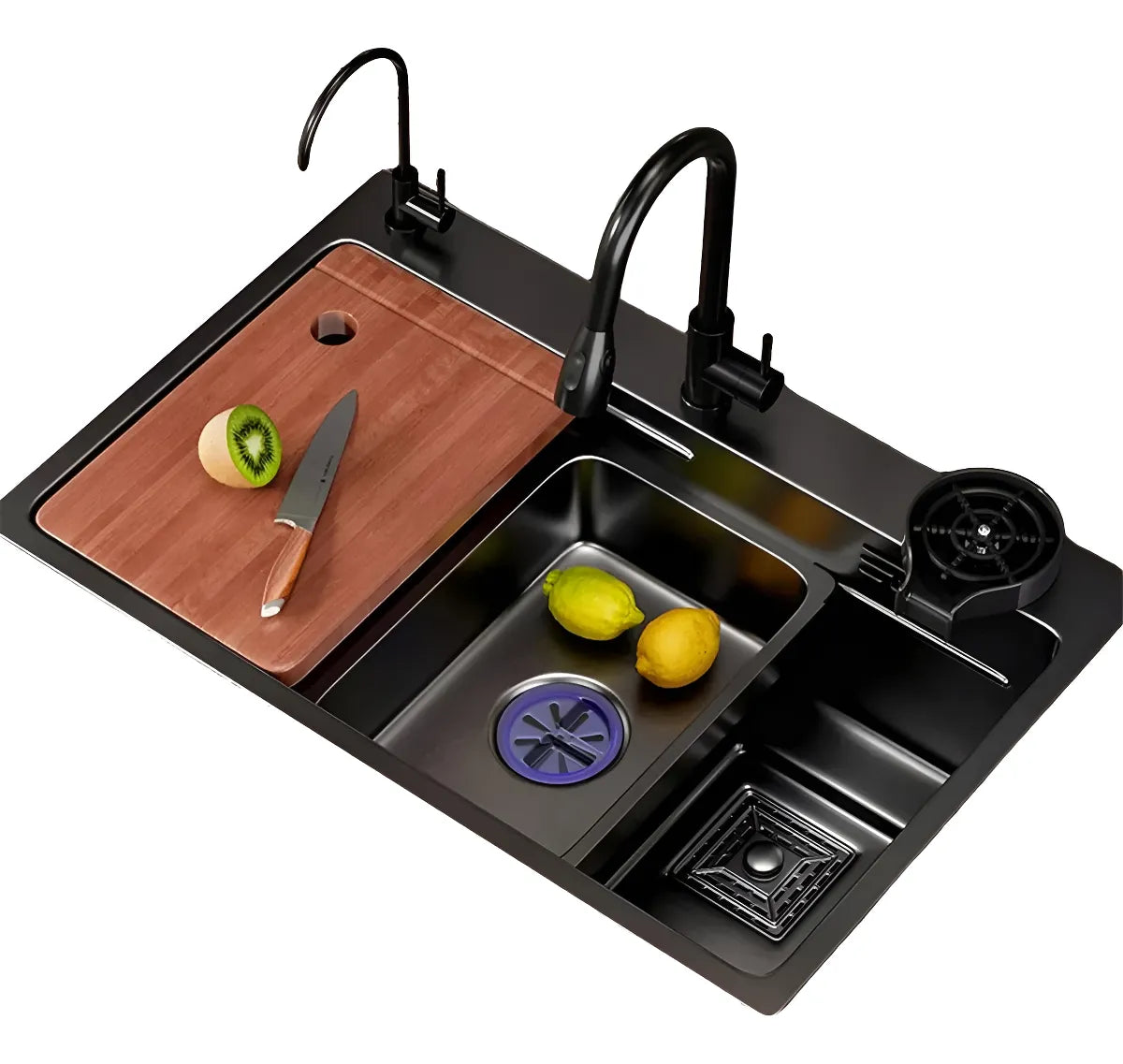 Fregadero De Cocina Multifuncional Avanzado Cabalaos 80x45cm Negro