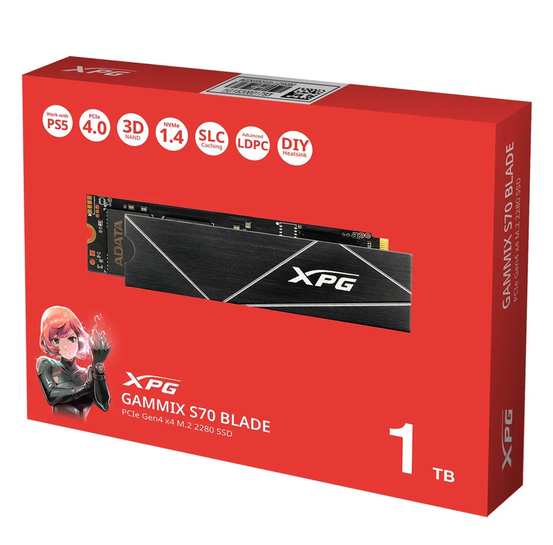 SSD ADATA GAMMIX S70 BLADE 1TB PCIe Gen4 x4 M.2 2280