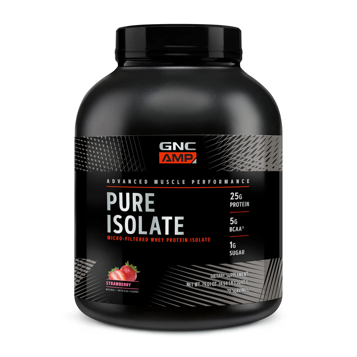 Proteína de Suero Aislada GNC AMP Pure Isolate Sabor Frutilla 2240g