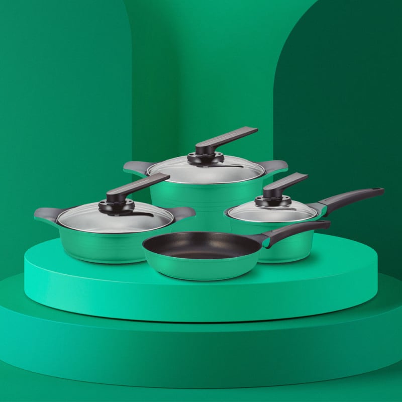 Set 7 Piezas Roichen Cerámica Antiadherente Verde