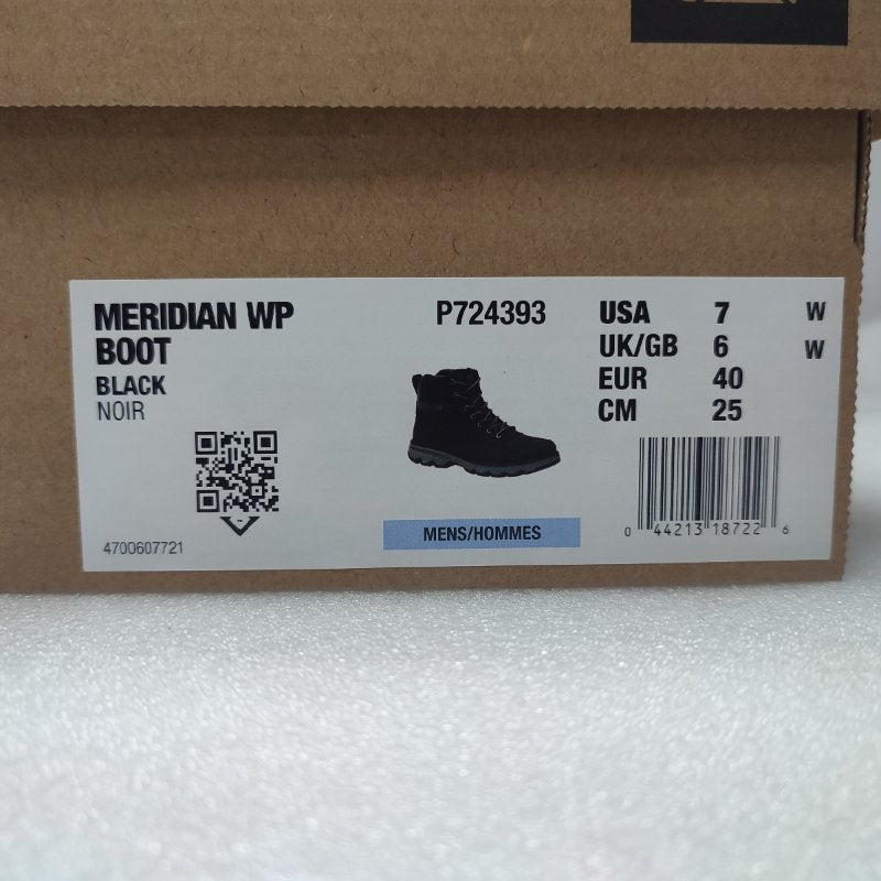 Bota Caterpillar Meridian Wp Black Noir Usa: 7 / Uk: 6 / Eur: 40 / Cm: 25
