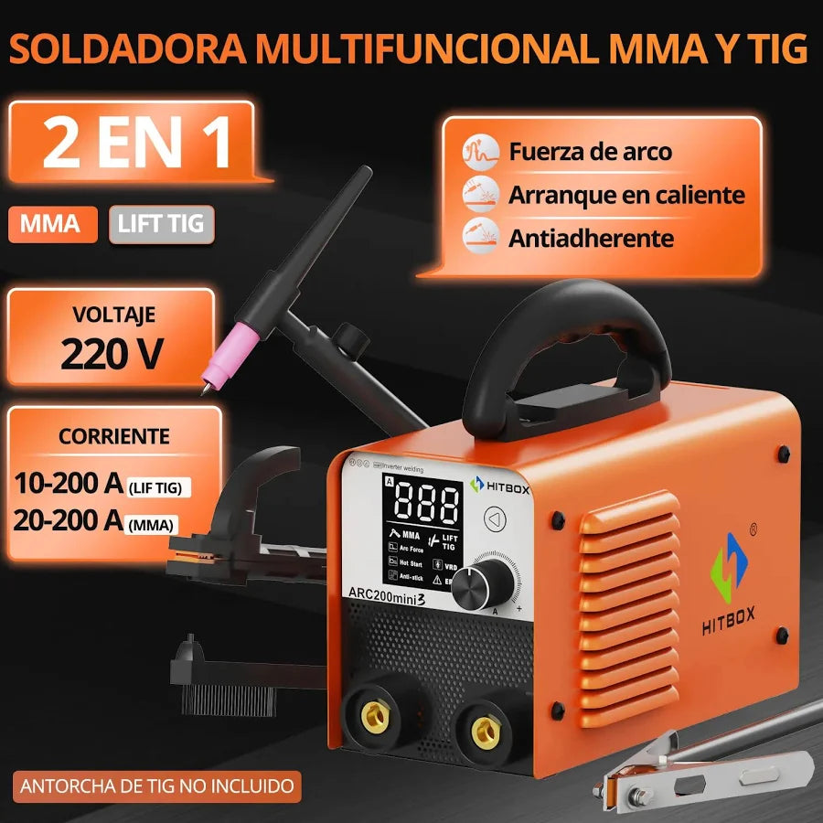 Máquina de Soldar Inverter ARC200 Mini Portátil 200A
