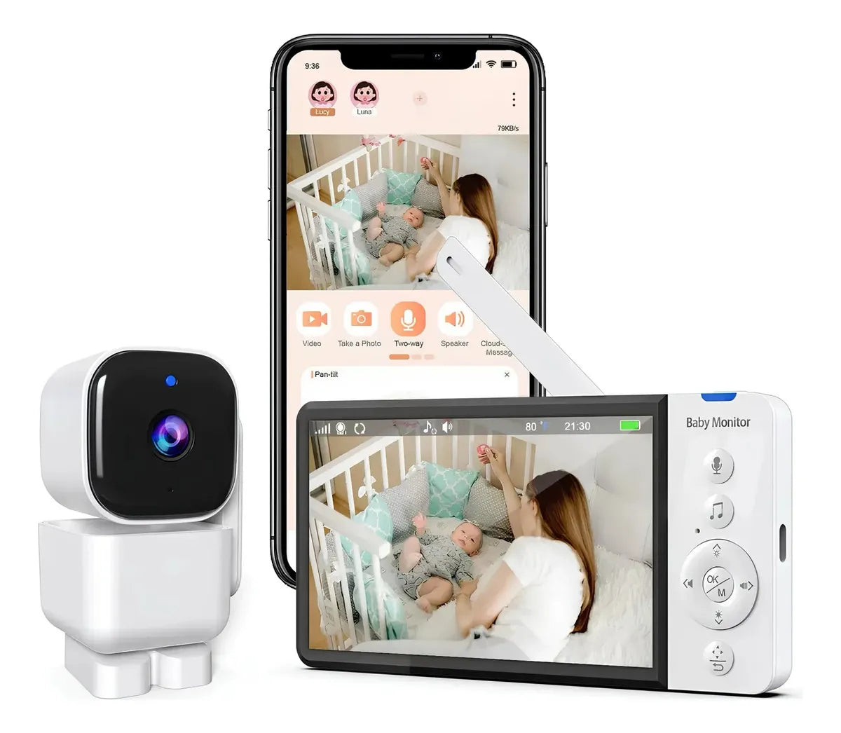 Monitor de Bebé WiFi Smart 1080p