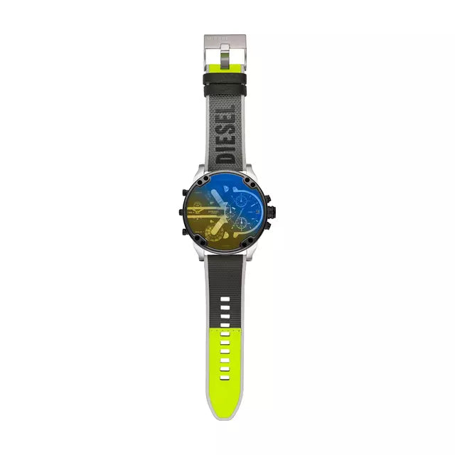 Reloj Diesel Mr Daddy 2.0 De Cuero  Dz7429 Gris Plomo 57mm