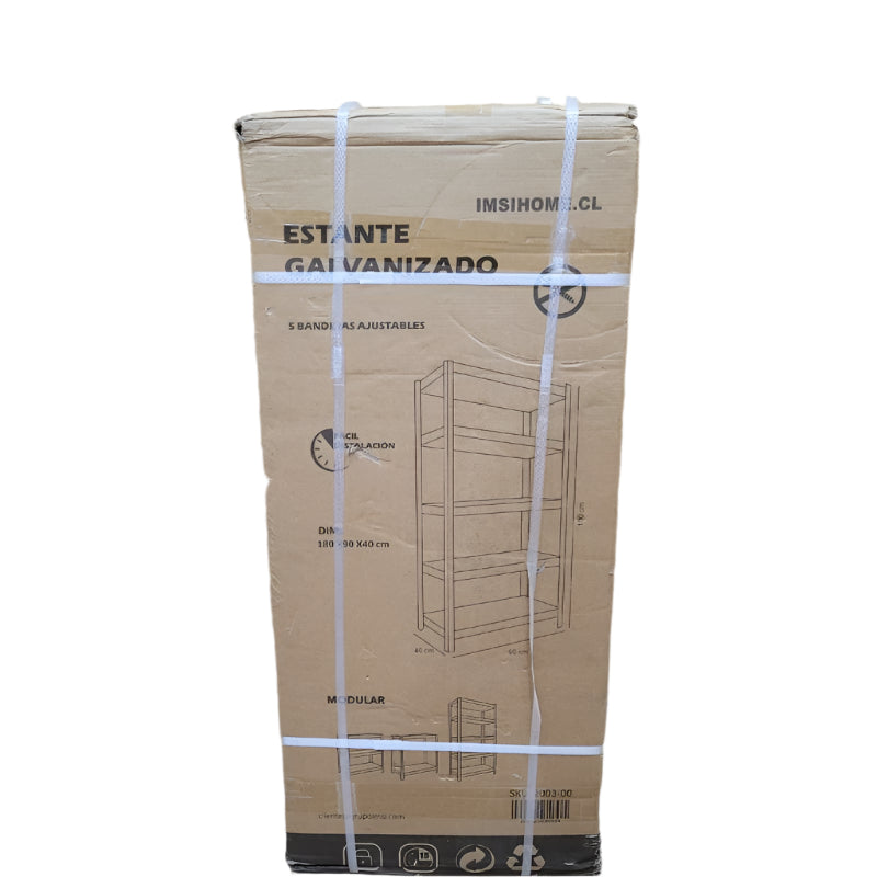 Estante Galvanizado Imsihome Organizador 5 Niveles 180x90x40cm