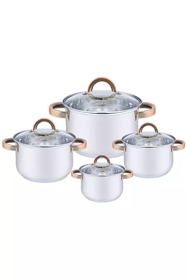 Bateria 8 Piezas Acero Inoxidable Haus Roland Berlin Hr133-2 Plateado
