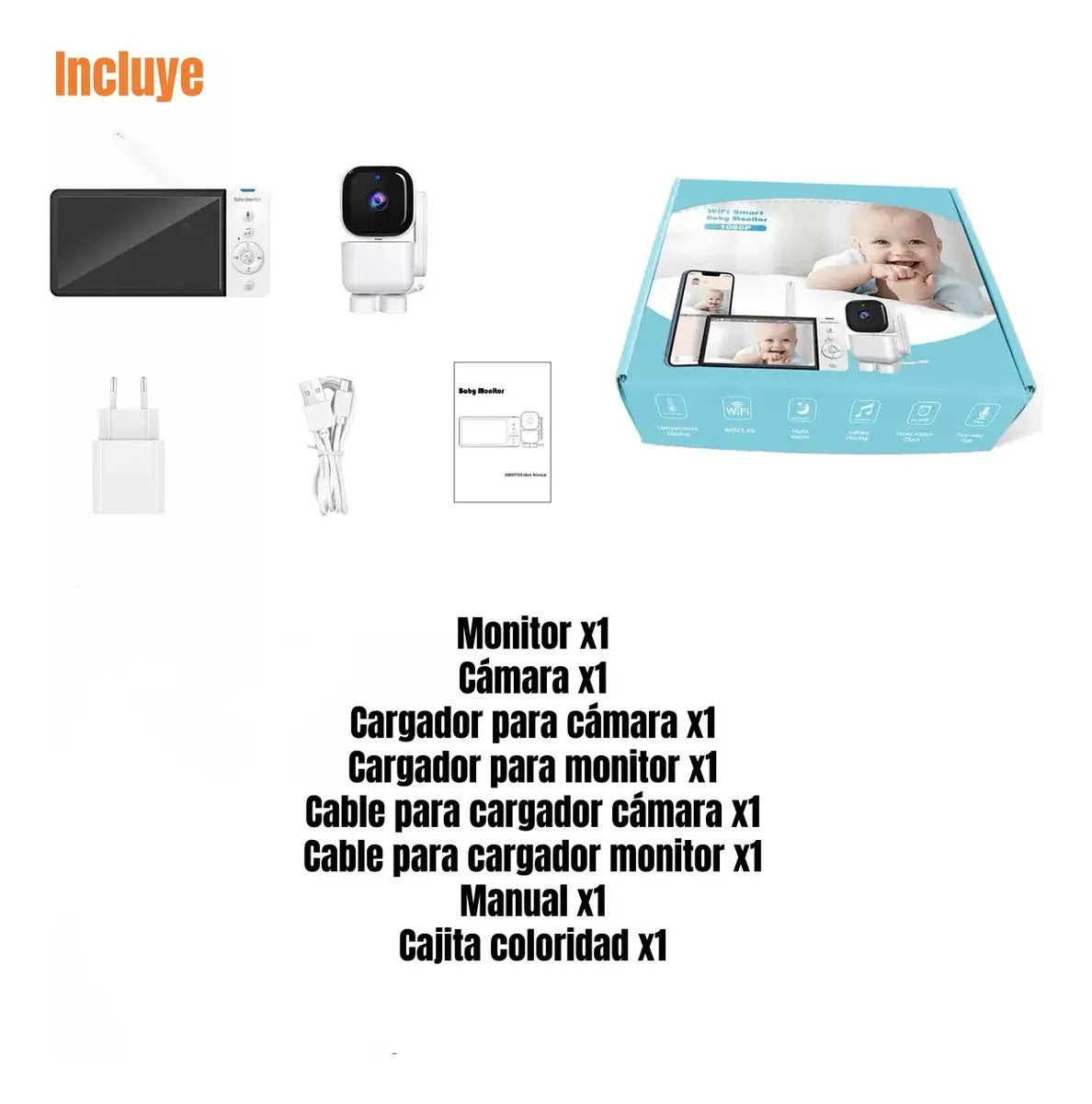 Monitor de Bebé WiFi Smart 1080p