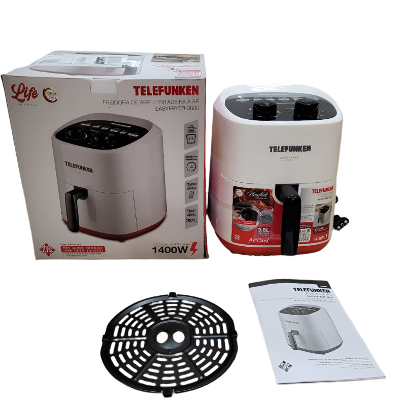 Freidora De Aire 1400w Telefunken Easyfryer-3600 Blanco 3.6l