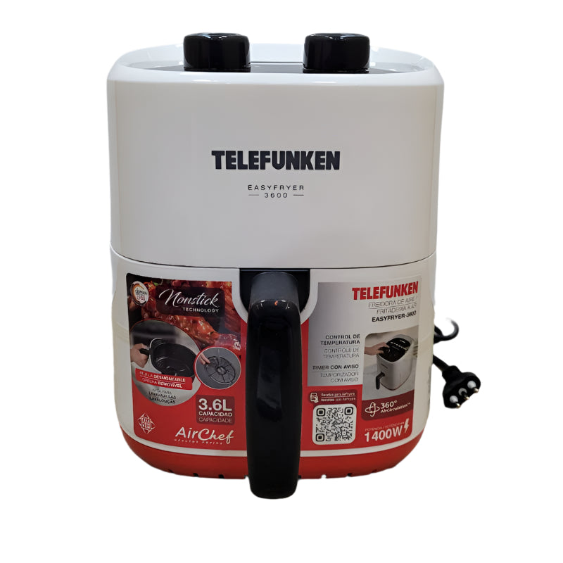 Freidora De Aire 1400w Telefunken Easyfryer-3600 Blanco 3.6l