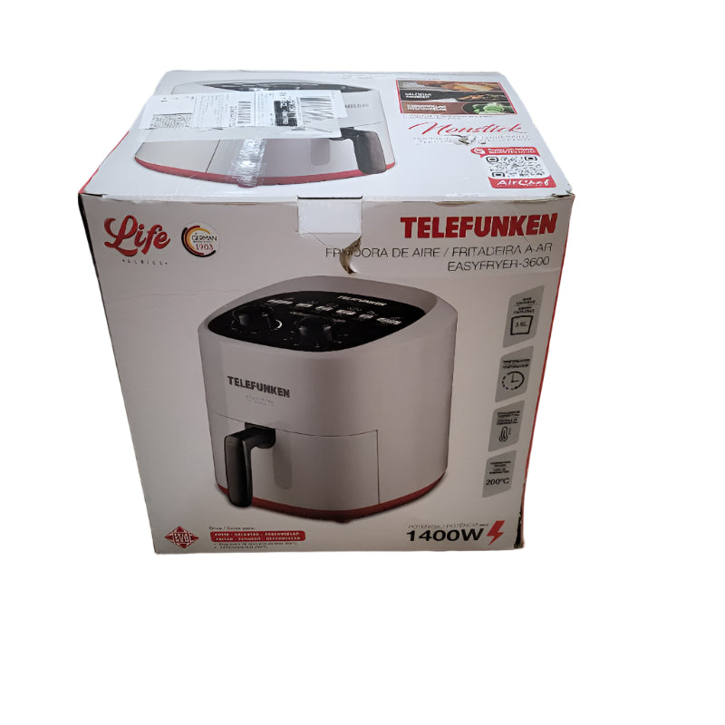 Freidora De Aire 1400w Telefunken Easyfryer-3600 Blanco 3.6l