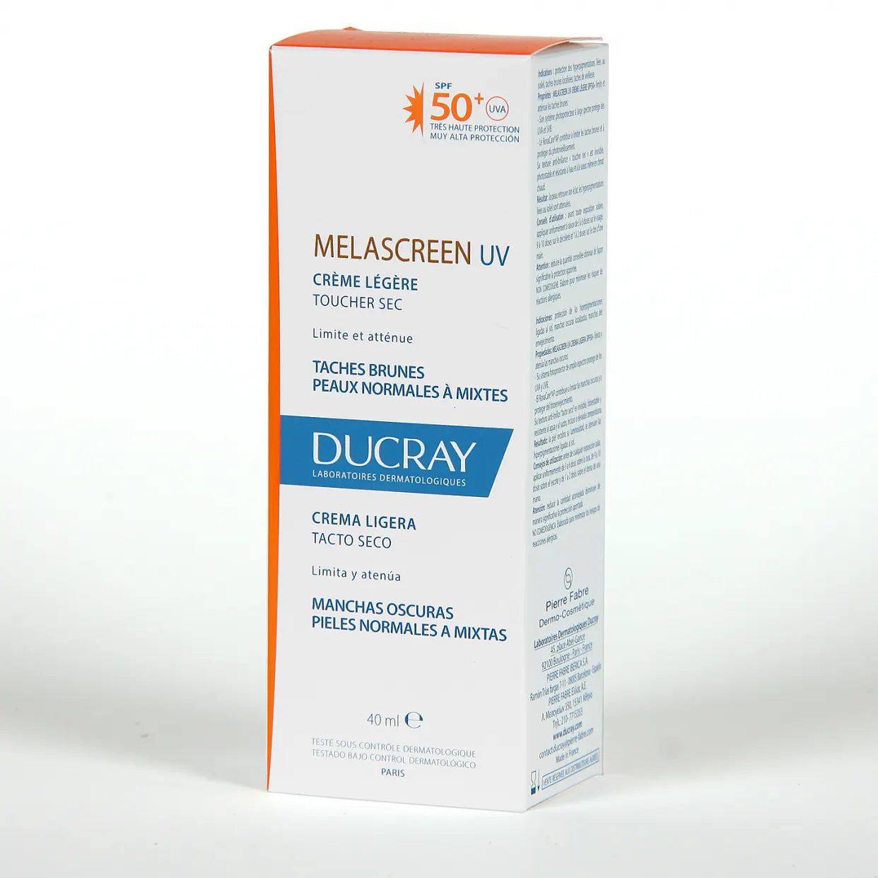 Crema Ligera Tacto Seca Ducray Melascreen Uv 50+ 40 Ml