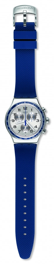 Reloj Suizo Swatch Ironía YV439 Esfera Plateada Edición Limitada, Azul