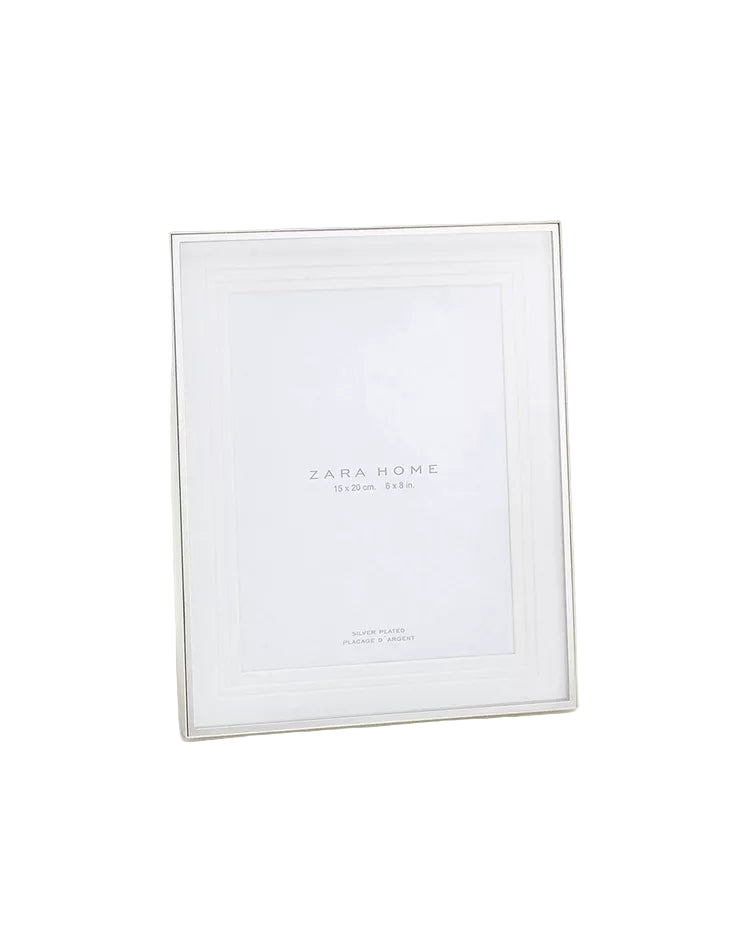 Pack 3 Marco Foto Con Paspartu Escalonado Zara Home Metalico 20*25 Cm Plata