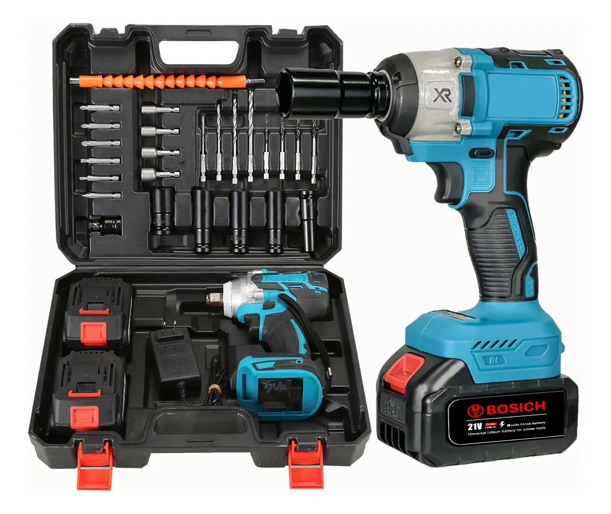 Kit Llave De Impacto Bosich 700nm 1/2 + 2 6ah Bateria