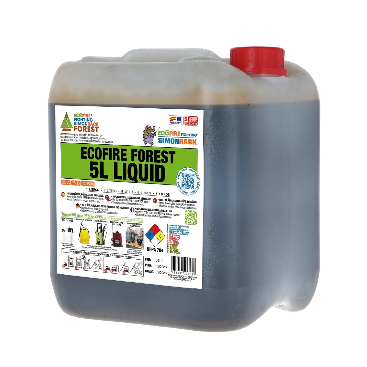 Bidon Extintor De Fuego Simonrack Ecofire Fighting Fores 5 Lts