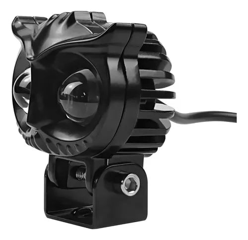 Par  De Luz Led Faros Para Motos Generico Auxiliares Lupa   /  Diseño Buho Negro 2 Unidad