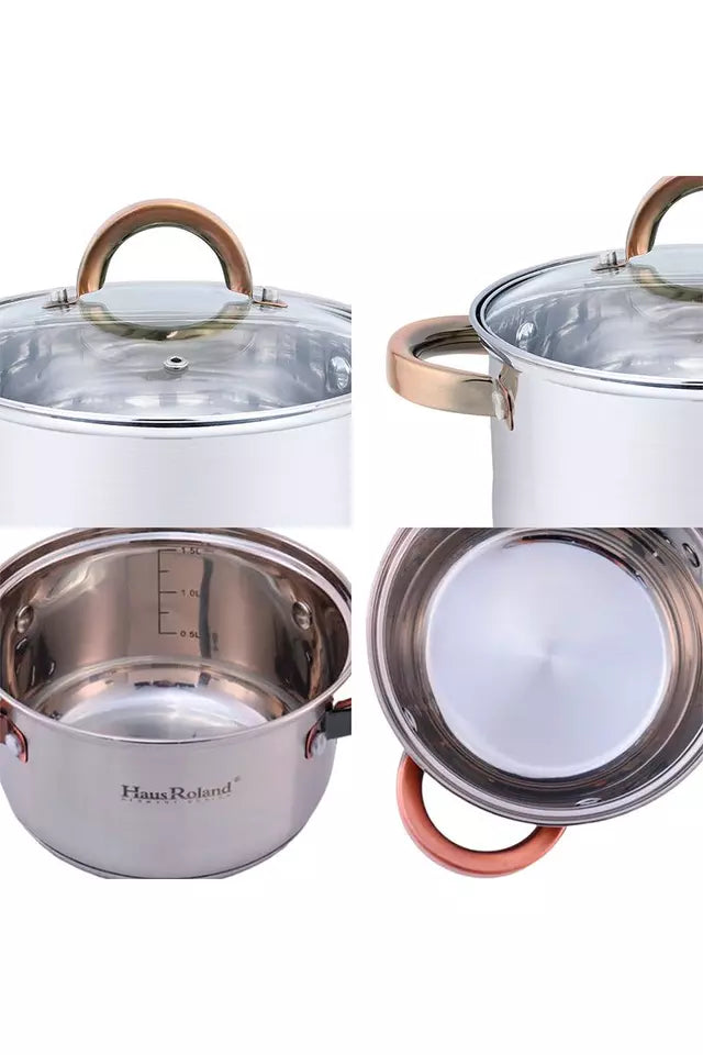 Bateria 8 Piezas Acero Inoxidable Haus Roland Berlin Hr133-2 Plateado