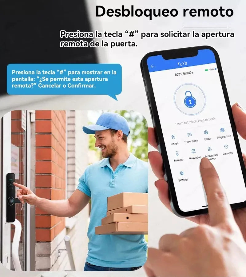 Cerradora Digital Verci S008M Izquierda con Cerradura Inteligente
