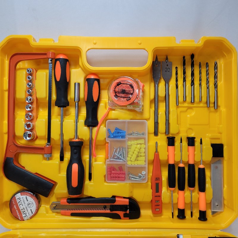 Set Taladro Inalambrico Tasbel 1603728 Con Maletin De Herramientas