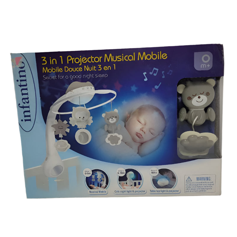 Movil Para Bebe Infantino 3 En 1 Projector Musical Mobile