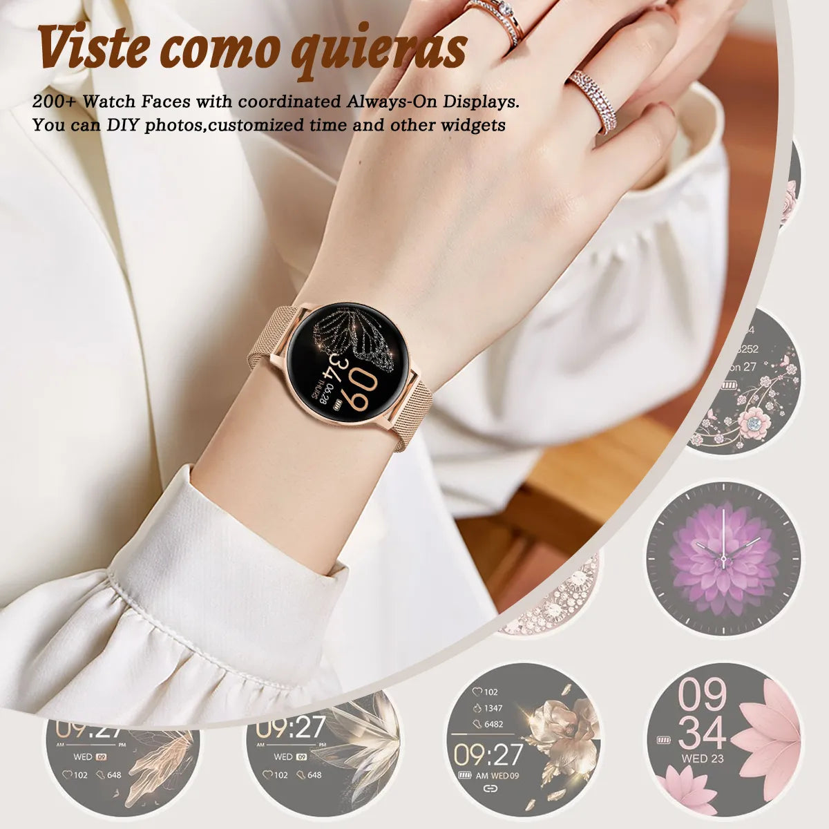 Reloj  Inteligente Sport Smart  Watch Bw0608f Dorado Femenino