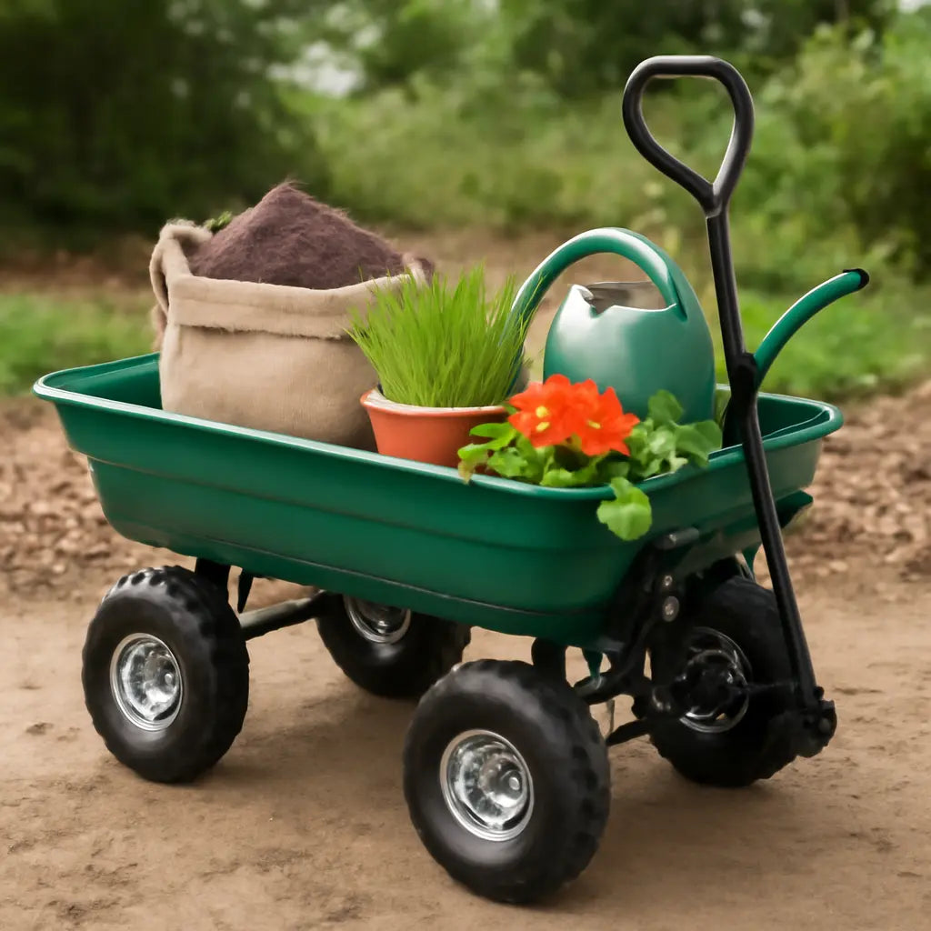 Carro de Arrastre Multipropósito Tolva Abatible Verde